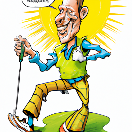 A beginner golfer on a sunny course