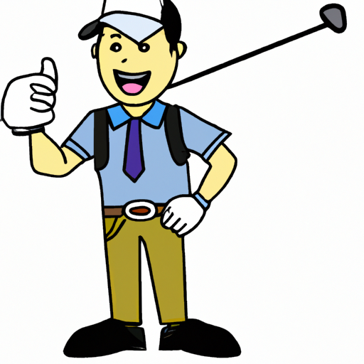 A fit male weekend golfer doing thumb up