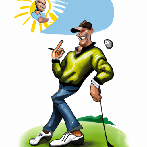 A golfer visualizing his shot