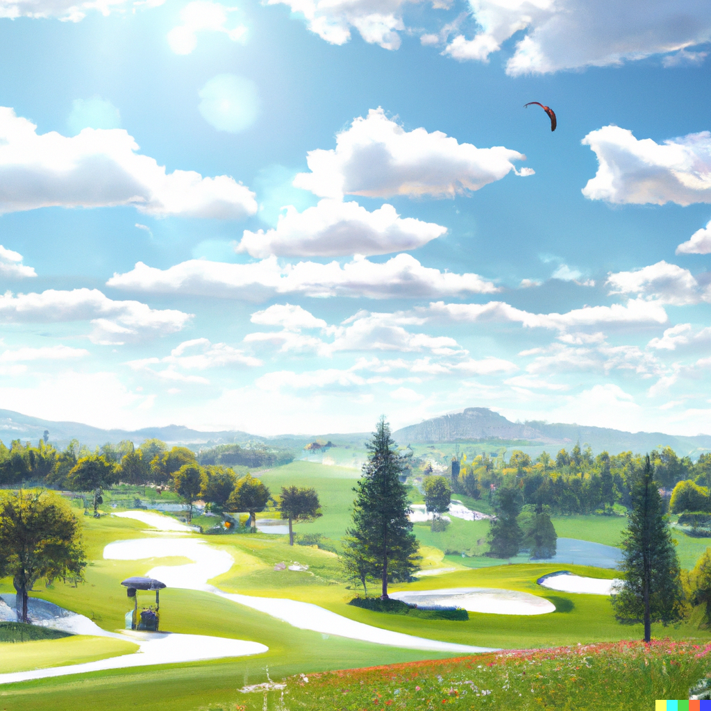 A local golf course in the summer