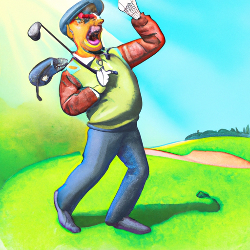 Angry male golfer on the course