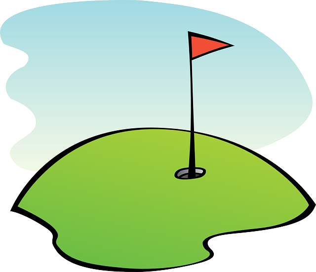 Animated golf flag and green Animated golf flag and green