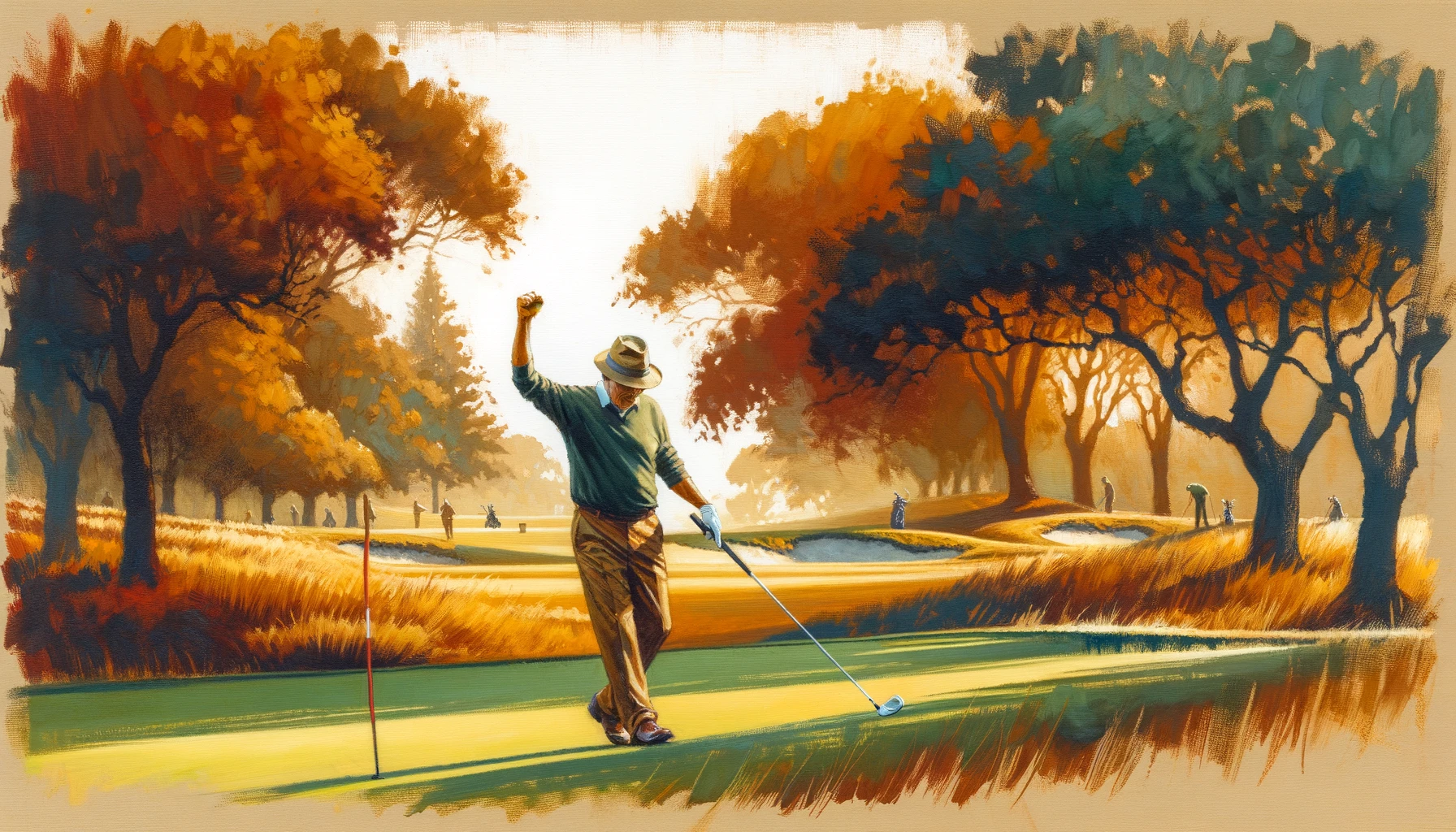 Celebration of a golf shot well made