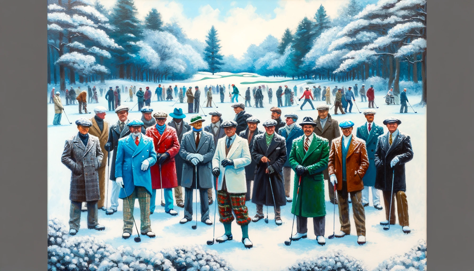 Diverse winter golf styles