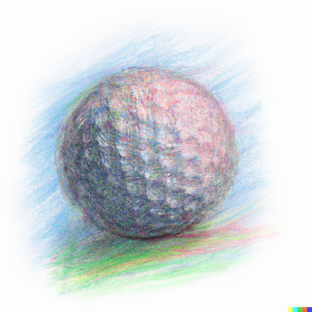 Drawing of a senior golf ball Drawing of a senior golf ball