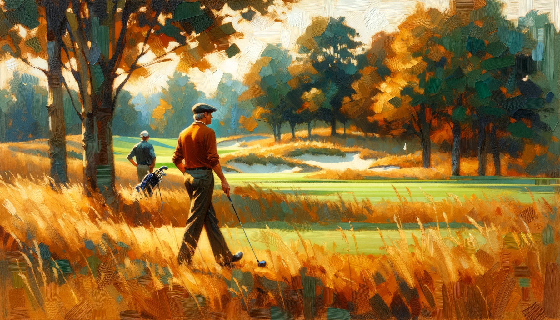 Elderly weekend golfer serenity