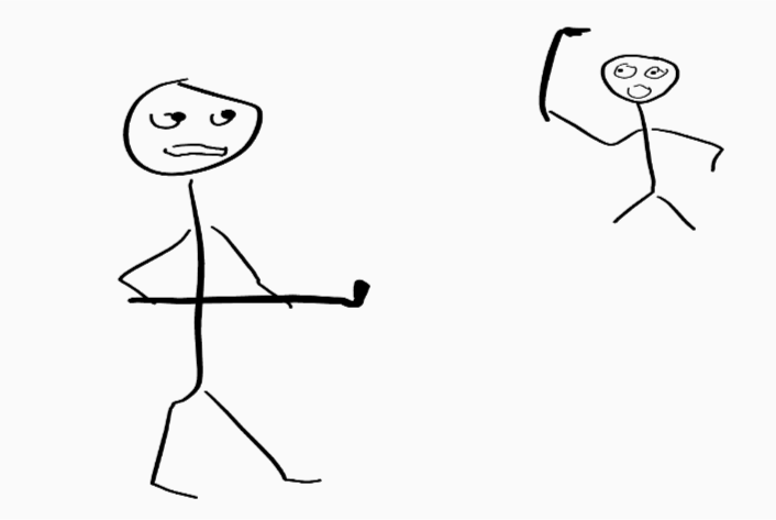 Embarrassed shank shot golfer