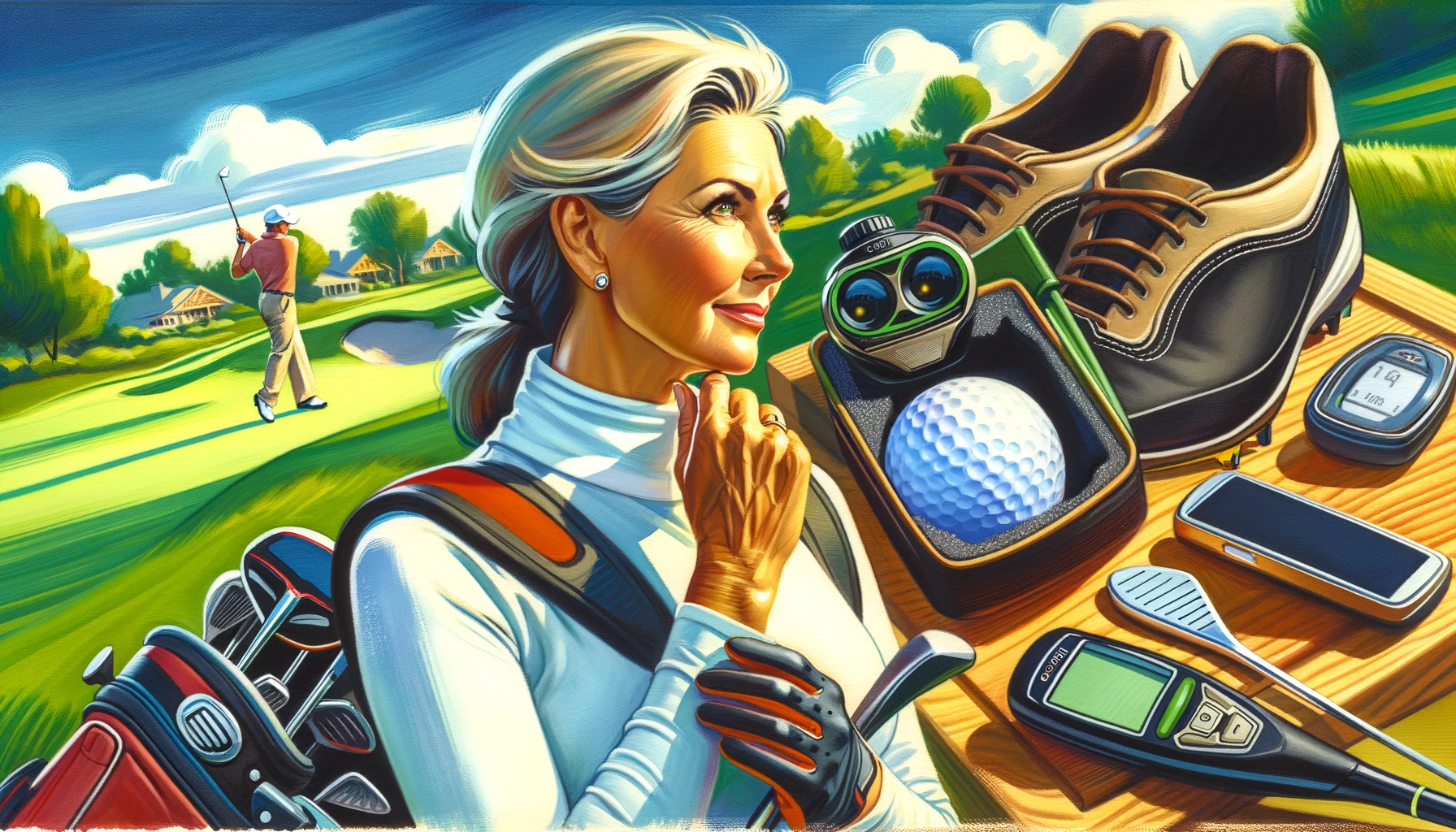 Female golfer tech accessories