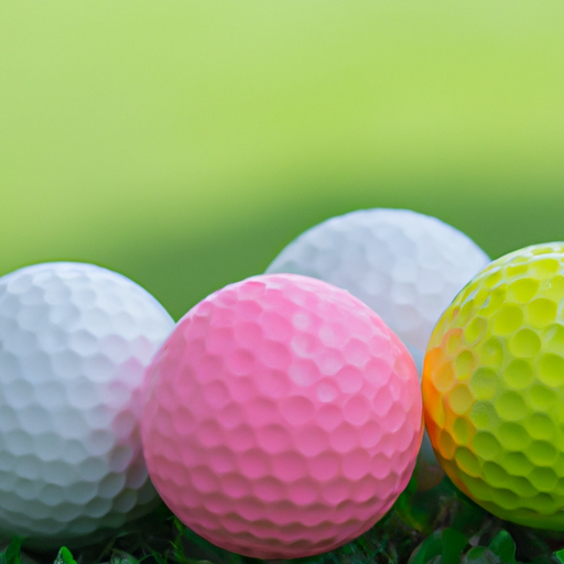 Four golf balls in different colors