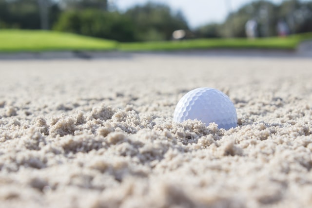 Golf ball in bunker Golf ball in bunker