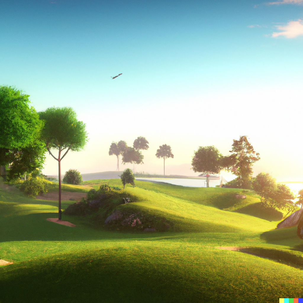 Golf course on a sunny summer day