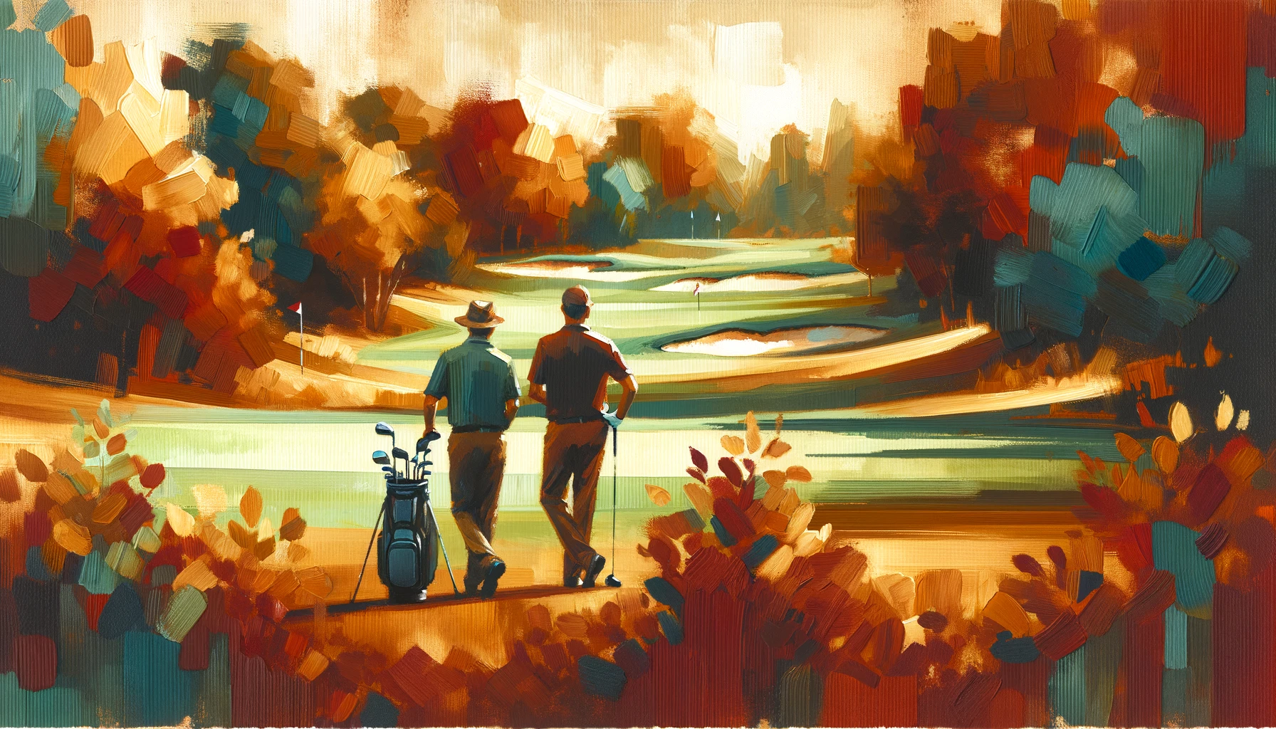 Golf fitness and passion among foliage Golf fitness and passion among foliage
