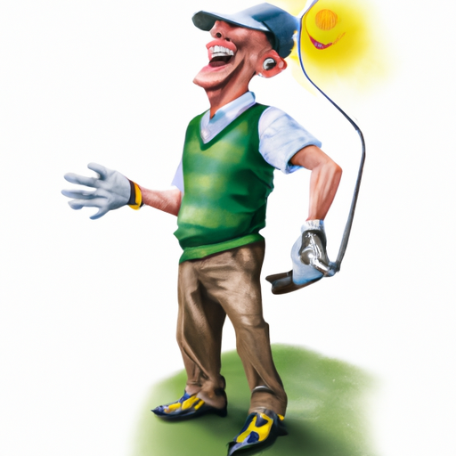 Golfer all happy in green vest