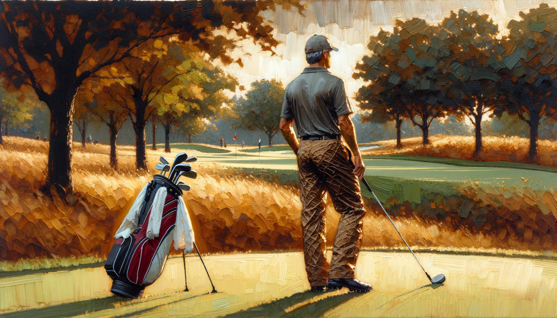 Golfer amidst nature in waterproof gear