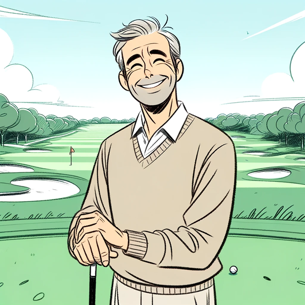 Golfer celebrating best golf ball choice