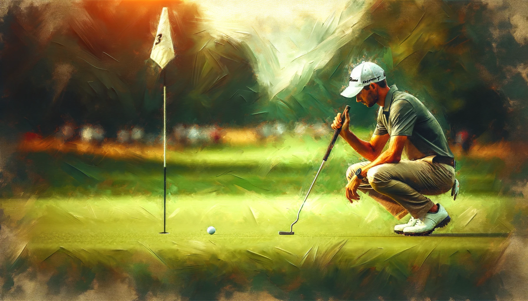 Golfer concentrating putt how to break 80 in golf