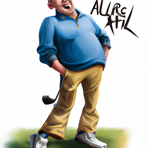 Golfer in blue feeling all comfortable