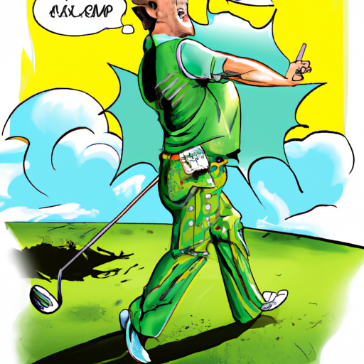 Golfer in green putting on golf green