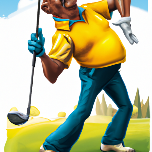 Golfer in yellow and green with a driver