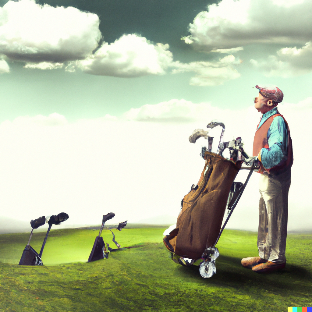 Golfer looking at the clouds Golfer looking at the clouds