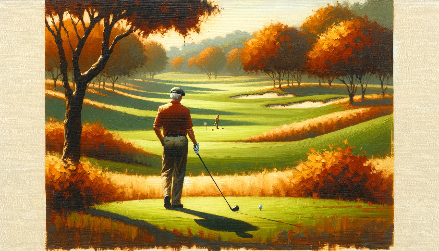 Golfer preparing to swing painting Golfer preparing to swing painting