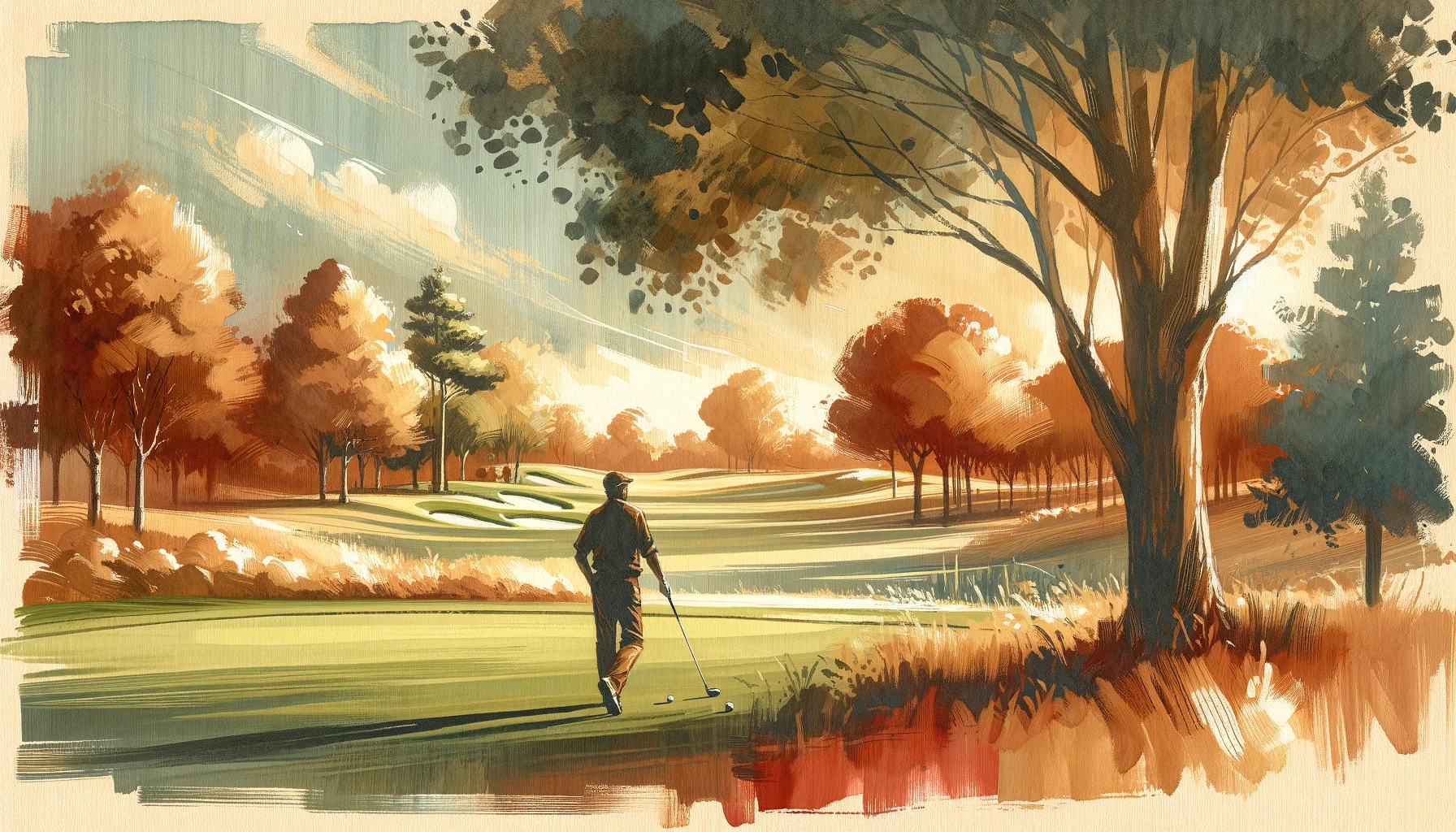 Golfer silhouette equipment choice