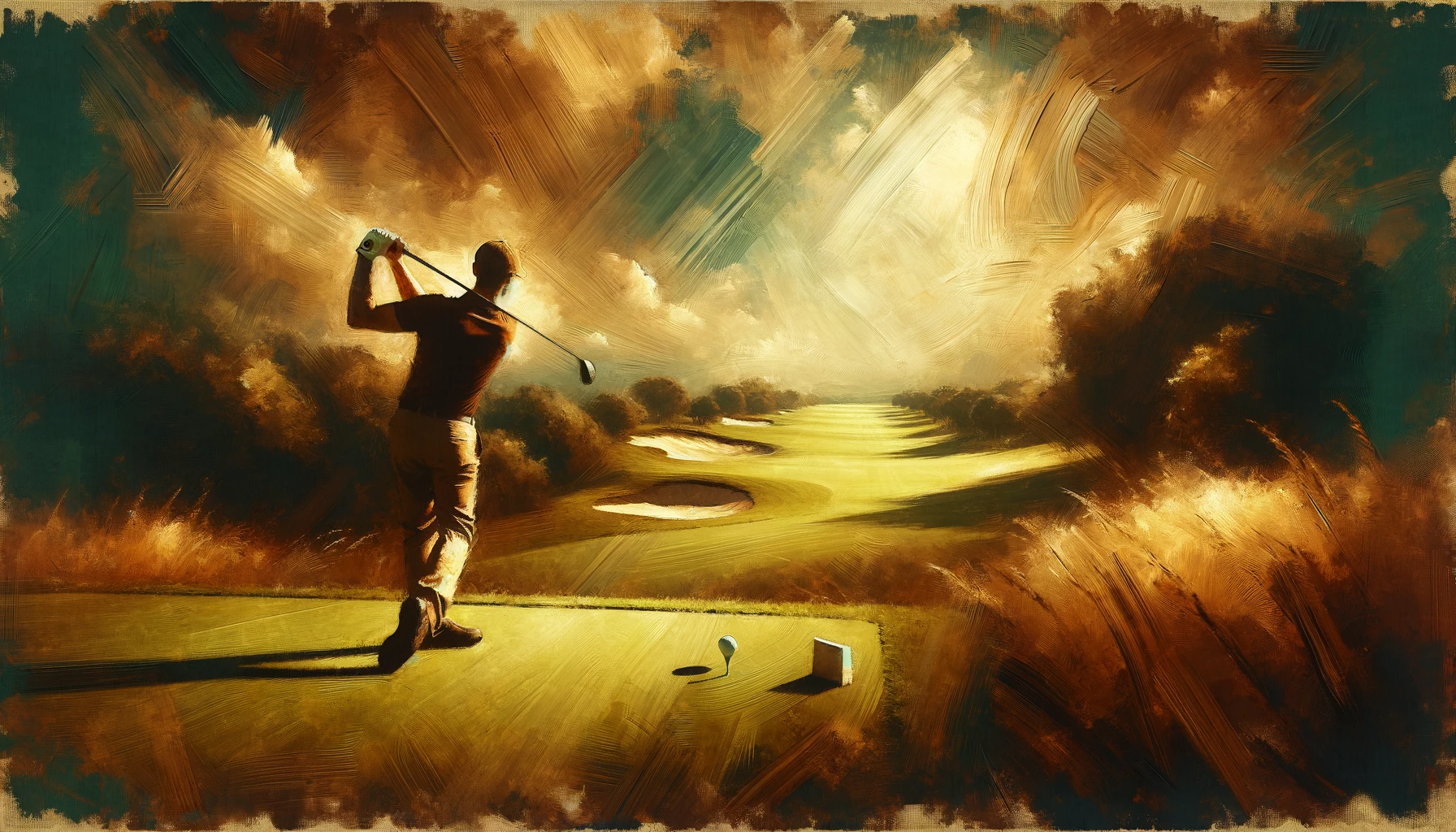 Golfer teeing off powerful swing how to break 80 in golf