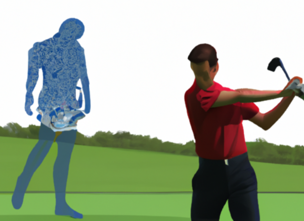 Golfer with a shallow swing plane