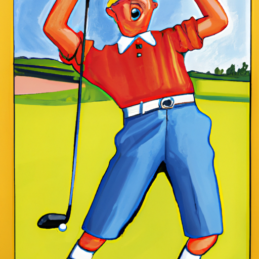 Golfer with correct golf swing mechanics