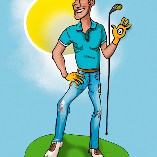 Golfer with extra eye on sunny day