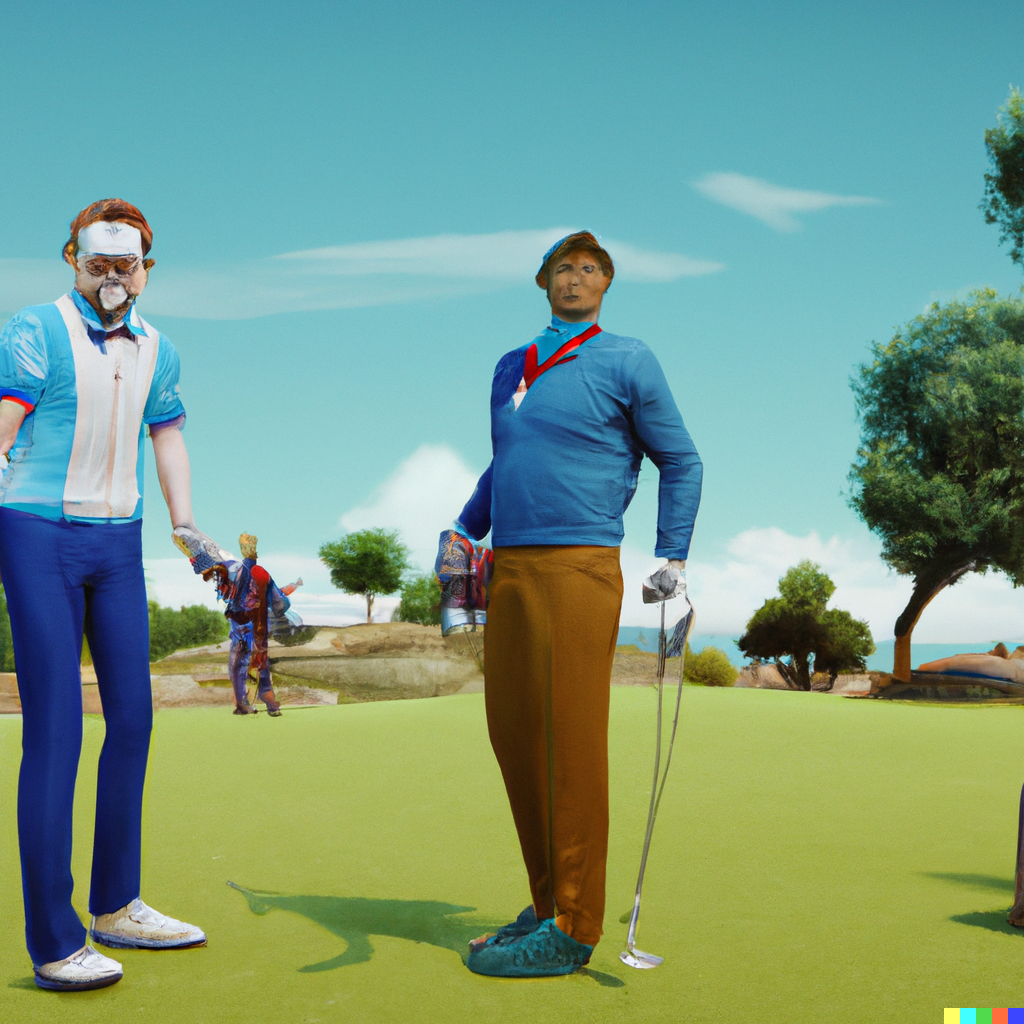 Golfers looking impressed Golfers looking impressed