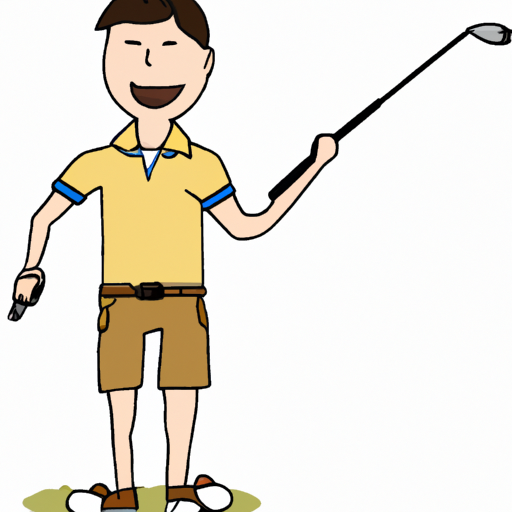 Happy male golfer in brown pants and a driver Happy male golfer in brown pants and a driver