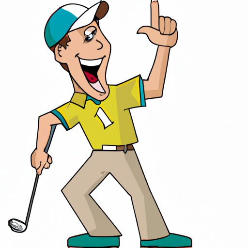 Happy male golfer with a huge smile