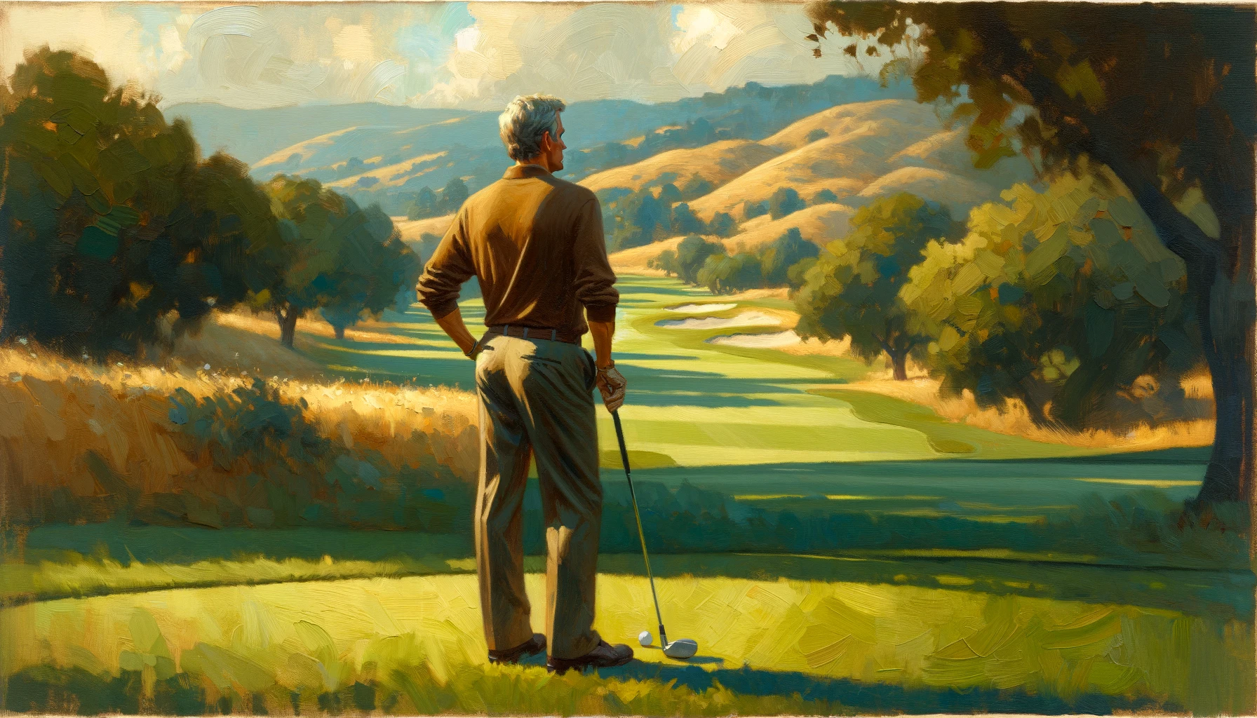 How to read a golf green - a golfer assesses the rolling greens ahead