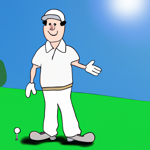 Man demonstrating his golf skills on a sunny day Man demonstrating his golf skills on a sunny day