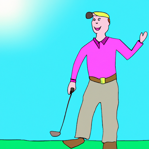 Traditional Golfer on the Course: Hand-Drawn Animation of a Golfer in Polo Shirt and Trousers, Swinging on a Sunny Day.