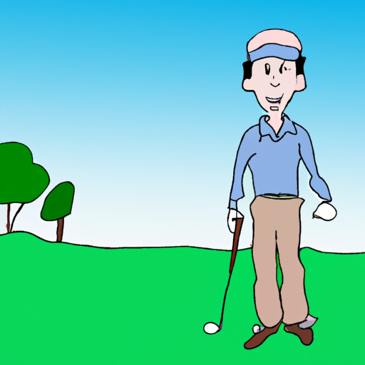 Male golfer in mid-swing on the course