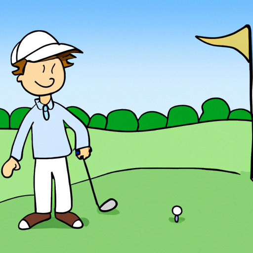 Male golfer in action, about to hit the golf ball