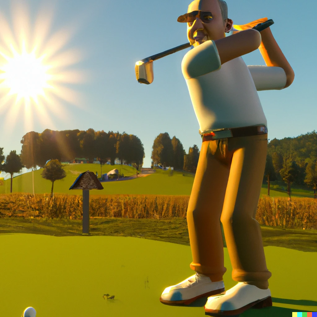 Male golfer hitting golf ball Male golfer hitting golf ball
