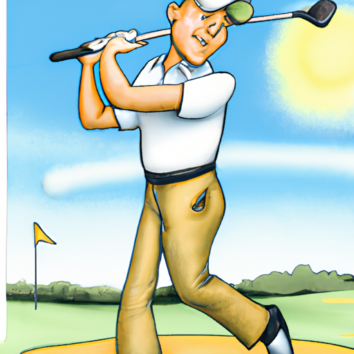 Male golfer with a perfect golf driver swing