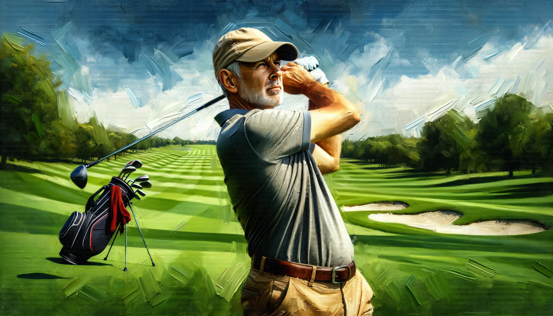 Middle aged golfer swing inconsistency