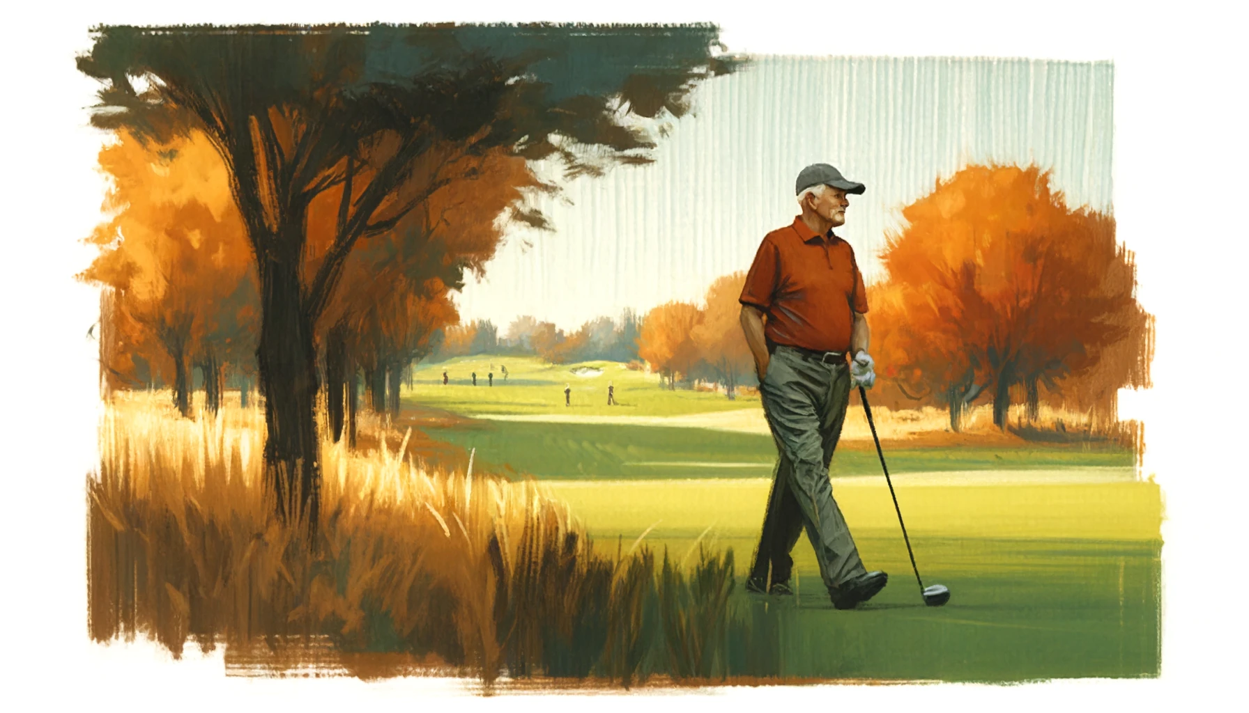 Participating in competitions golfer