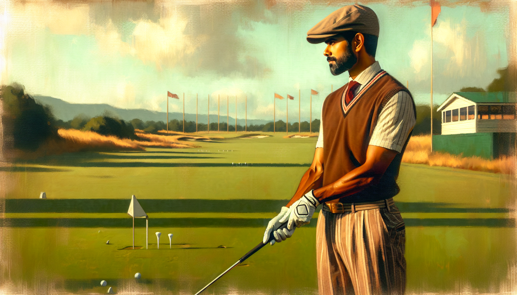 Weekend golfer demonstrating proper golf grip fundamentals with neutral hand positioning