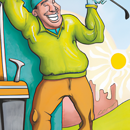 Sunny day at the driving range