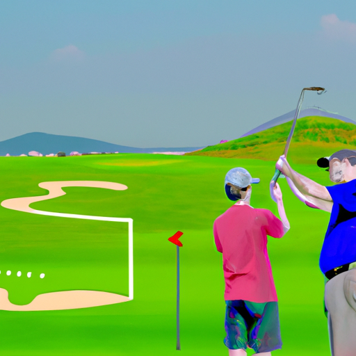 Taking a golf lesson on vacation