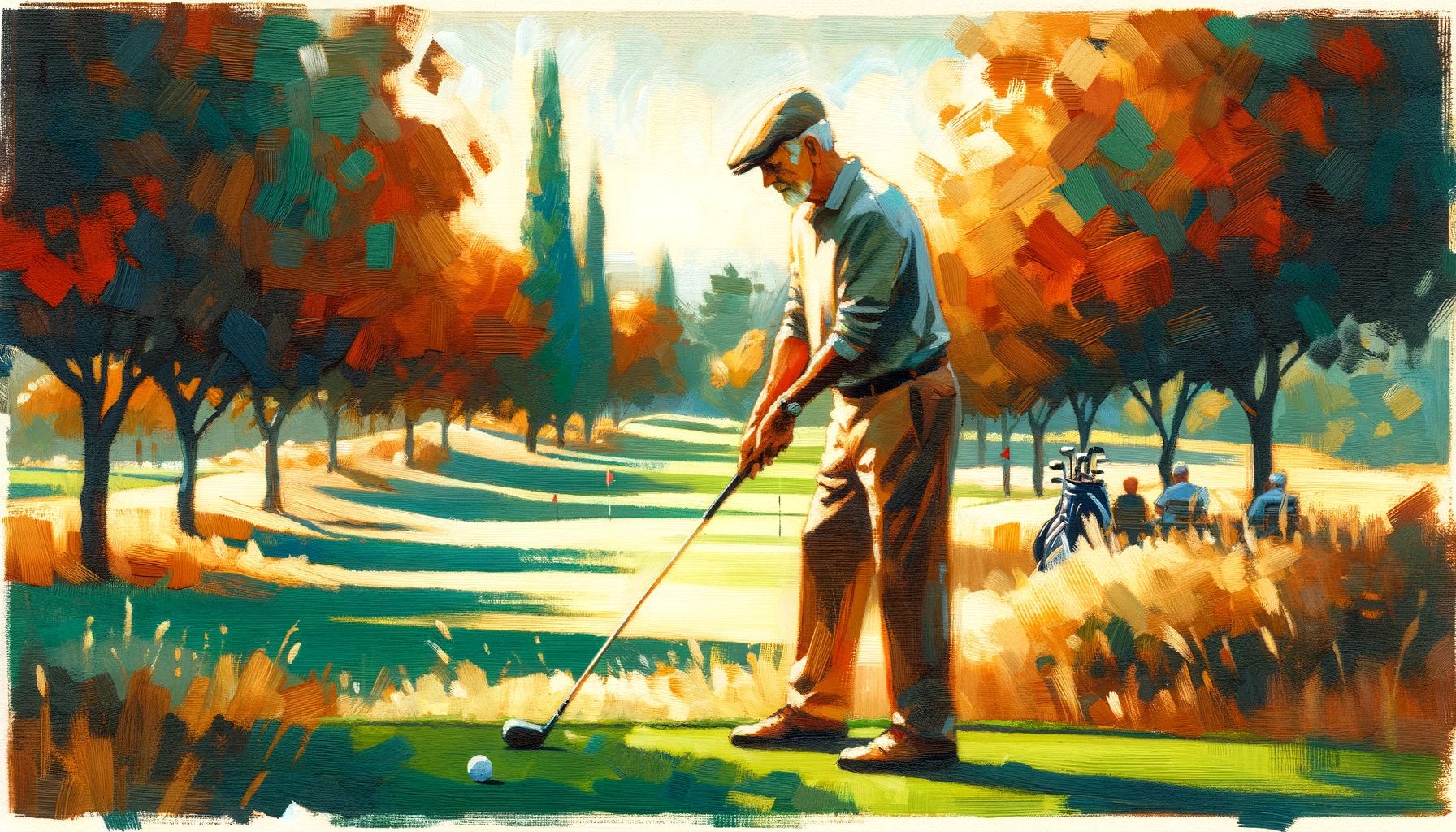 Weekend golfer on beautiful course low spin balls Weekend golfer on beautiful course low spin balls