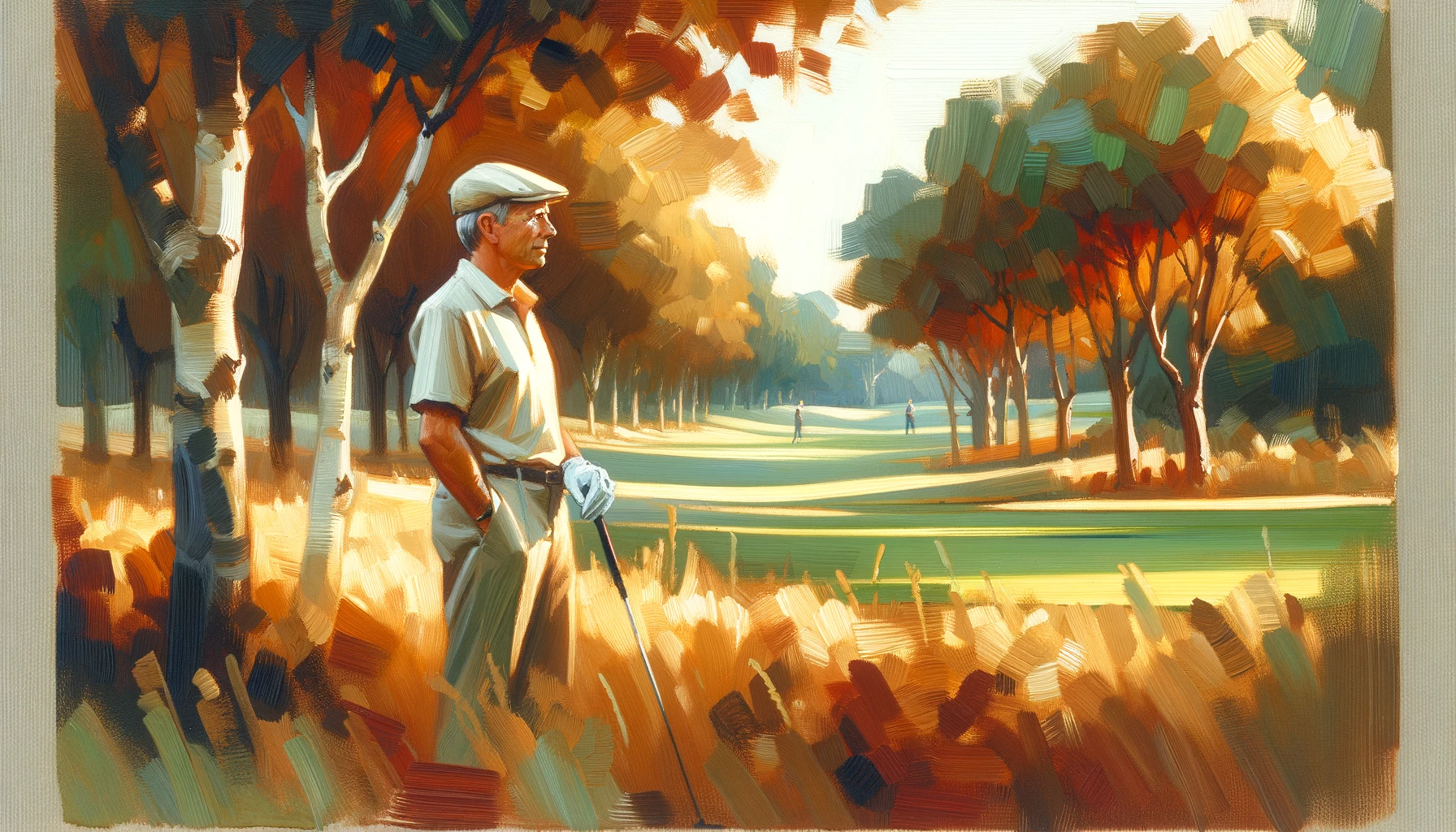 Weekend golfer serene landscape