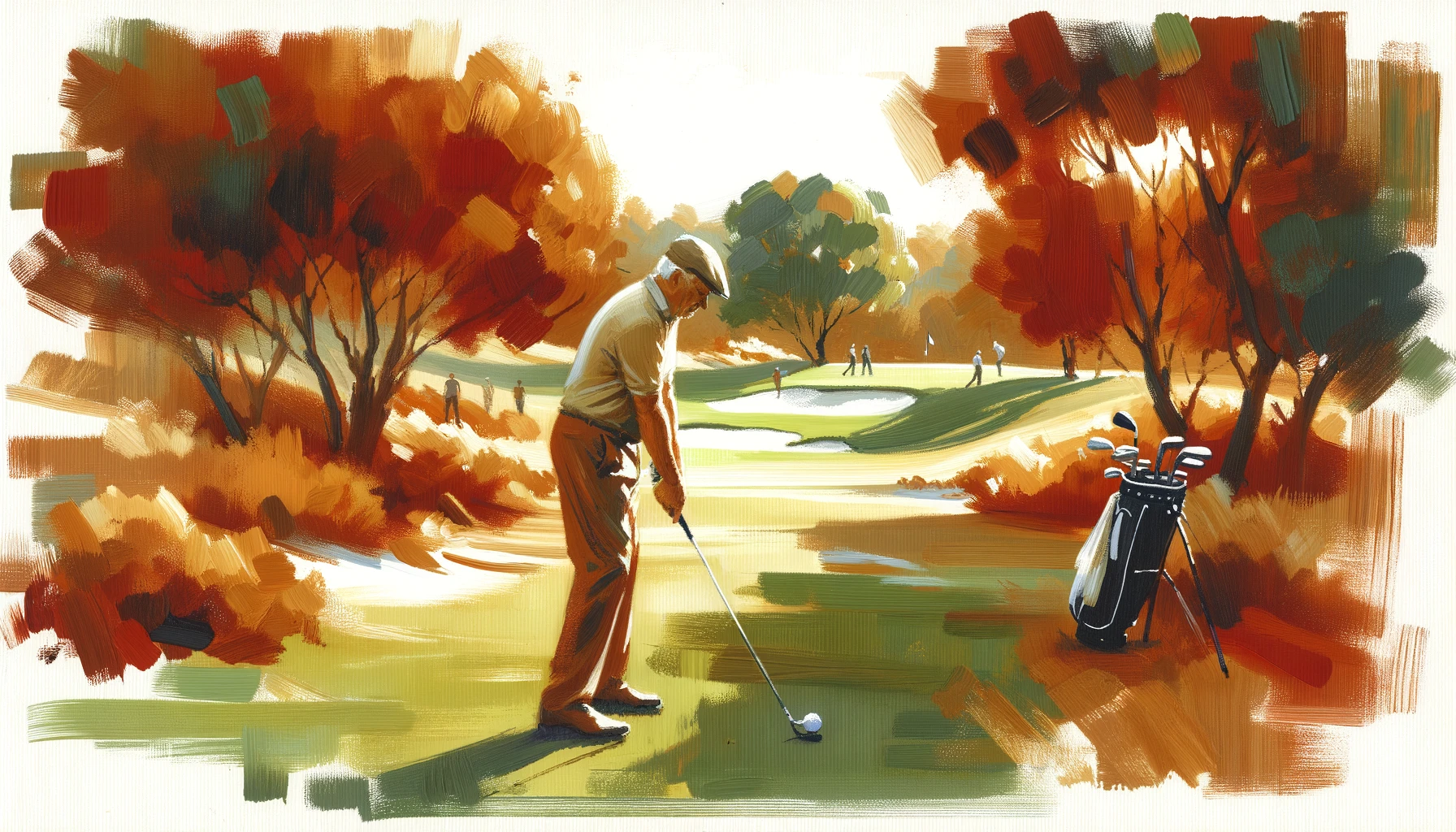 Weekend golfer serene landscape