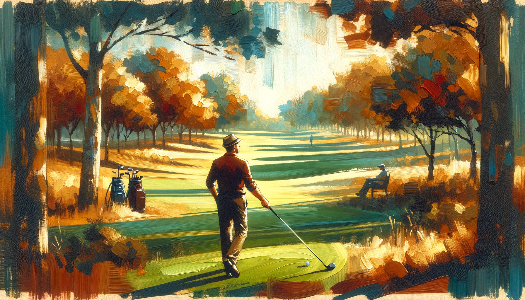 Weekend golfer warm foliage
