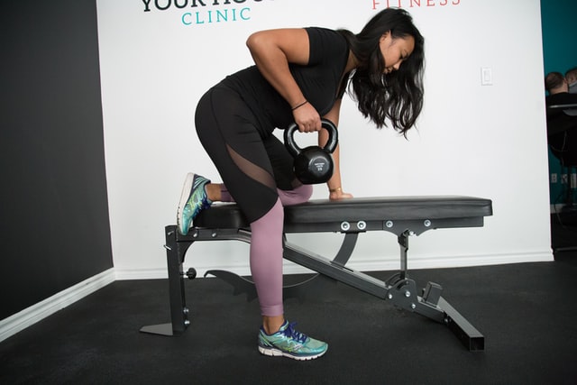 Woman with kettlebell
